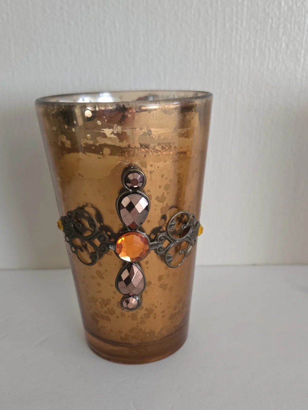 Gold Cross Charms Candle